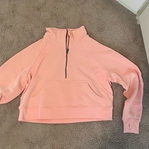 Scuba neck peach zip sweatshirt  size 6 GUC